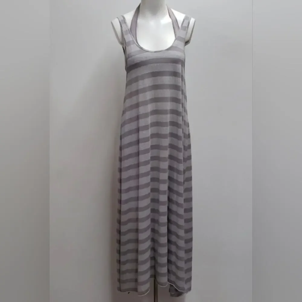 Free People Beach Striped Maxi Dress Striped Halter Attached Bra Women's XS